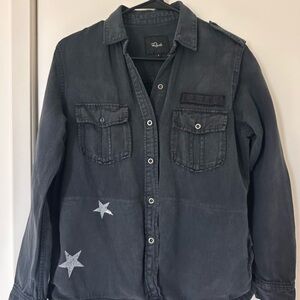 Rails Charcoal Shirt Jacket with Star Accents